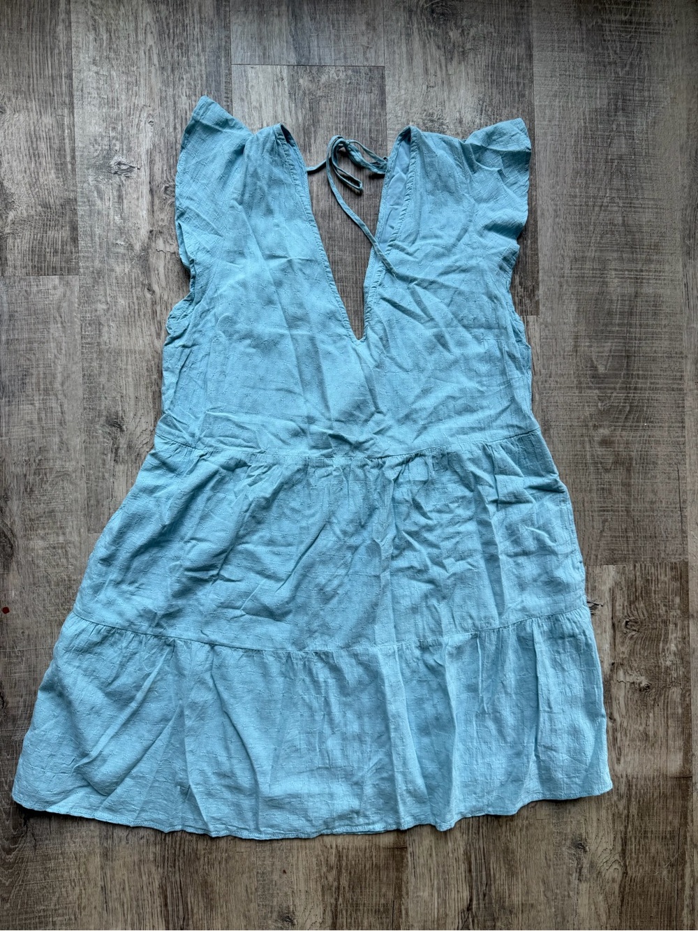 Abercrombie & Fitch Light Blue Sleeveless V-Neck Dress MTall
